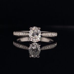 #GL104 971700 14K White Gold Natural Oval .82 CTW SI2
