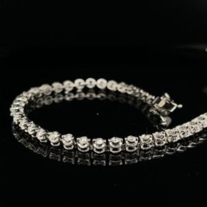 #StockMarch2-972000 14K White Gold Bracelet 50 Diamonds Color H Clarity I1 1.95CTW