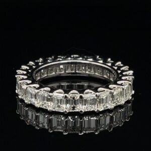 #RODCla 14K White Gold Special Cut Eternity Band 4.6CTW