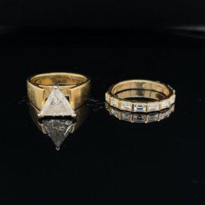 #3024-975000 1.32ct. 14K Yellow Gold Engagement Ring Color H Clarity VS2 and Band
