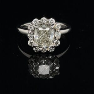 #1575-M974500 1.26 CU Halo White Gold Engagement Ring H VS2