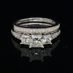 #2805-M974000 0.63ct. PR 14K White Gold Engagement Ring Color G Clarity VS1 GIA