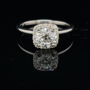#StockJ2-971230 1.0 ct. Color F Clarity SI1 40 Diamonds 0.13CTW 18 K White Gold Lab IGI Cert