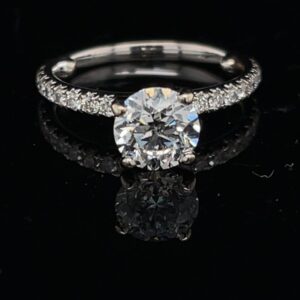 #3045A-973000 14K White Gold 1.0ct. GIA Round Solitaire Color I Clarity I1