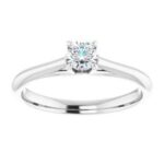 14K White 4.1 mm Round Solitaire Engagement Ring Mounting|14K White 4.1 mm Round Solitaire Engagement Ring Mounting|14K White 4.1 mm Round Solitaire Engagement Ring Mounting