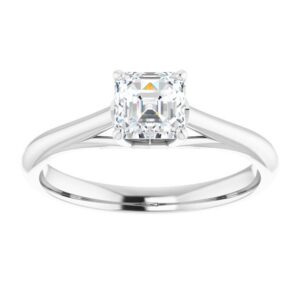 #122047 257 14K White 5 mm Asscher Solitaire Engagement Ring Mounting|#122047 257 14K White 5 mm Asscher Solitaire Engagement Ring Mounting|#122047 257 14K White 5 mm Asscher Solitaire Engagement Ring Mounting|#122047 257 14K White 5 mm Asscher Solitaire Engagement Ring Mounting