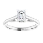 #122047 262 14K White 6x4 mm Emerald Solitaire Engagement Ring Mounting|#122047 262 14K White 6x4 mm Emerald Solitaire Engagement Ring Mounting|#122047 262 14K White 6x4 mm Emerald Solitaire Engagement Ring Mounting