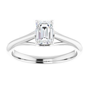 #122047 262 14K White 6x4 mm Emerald Solitaire Engagement Ring Mounting|#122047 262 14K White 6x4 mm Emerald Solitaire Engagement Ring Mounting|#122047 262 14K White 6x4 mm Emerald Solitaire Engagement Ring Mounting