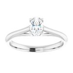 #122047 266 14K White 6x4 mm Oval Solitaire Engagement Ring Mounting|#122047 266 14K White 6x4 mm Oval Solitaire Engagement Ring Mounting|#122047 266 14K White 6x4 mm Oval Solitaire Engagement Ring Mounting