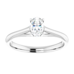 #122047 266 14K White 6x4 mm Oval Solitaire Engagement Ring Mounting|#122047 266 14K White 6x4 mm Oval Solitaire Engagement Ring Mounting|#122047 266 14K White 6x4 mm Oval Solitaire Engagement Ring Mounting