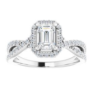 #124435 690 14K White 6x4 mm Emerald Engagement Ring Mounting|#124435 690 14K White 6x4 mm Emerald Engagement Ring Mounting|#124435 690 14K White 6x4 mm Emerald Engagement Ring Mounting