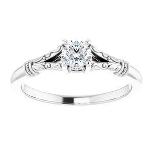 #124648 104 14K White 4.1 mm Round Solitaire Engagement Ring Mounting|#124648 104 14K White 4.1 mm Round Solitaire Engagement Ring Mounting|#124648 104 14K White 4.1 mm Round Solitaire Engagement Ring Mounting