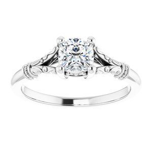 #124648 480 14K White 5 mm Cushion Solitaire Engagement Ring Mounting|#124648 480 14K White 5 mm Cushion Solitaire Engagement Ring Mounting|#124648 480 14K White 5 mm Cushion Solitaire Engagement Ring Mounting