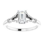 #124648 690 14K White 6x4 mm Emerald Solitaire Engagement Ring Mounting|#124648 690 14K White 6x4 mm Emerald Solitaire Engagement Ring Mounting|#124648 690 14K White 6x4 mm Emerald Solitaire Engagement Ring Mounting