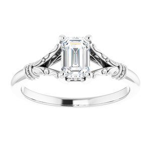#124648 690 14K White 6x4 mm Emerald Solitaire Engagement Ring Mounting|#124648 690 14K White 6x4 mm Emerald Solitaire Engagement Ring Mounting|#124648 690 14K White 6x4 mm Emerald Solitaire Engagement Ring Mounting