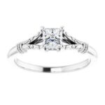 #124648 795 14K White 4 mm Princess Square Solitaire Engagement Ring Mounting|#124648 795 14K White 4 mm Princess Square Solitaire Engagement Ring Mounting|#124648 795 14K White 4 mm Princess Square Solitaire Engagement Ring Mounting