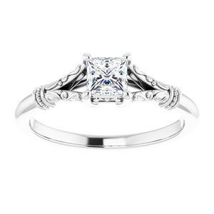 #124648 795 14K White 4 mm Princess Square Solitaire Engagement Ring Mounting|#124648 795 14K White 4 mm Princess Square Solitaire Engagement Ring Mounting|#124648 795 14K White 4 mm Princess Square Solitaire Engagement Ring Mounting