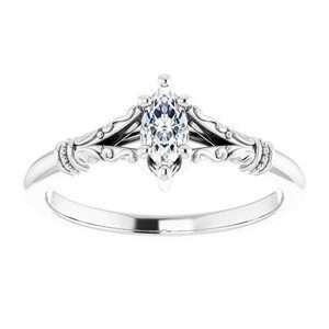 #124648 960 14K White 6x3 mm Marquise Solitaire Engagement Ring Mounting|#124648 960 14K White 6x3 mm Marquise Solitaire Engagement Ring Mounting|#124648 960 14K White 6x3 mm Marquise Solitaire Engagement Ring Mounting