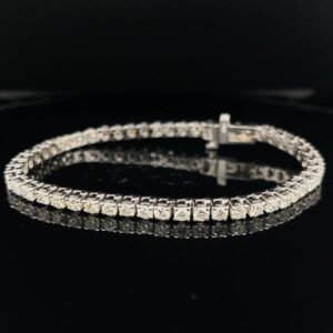 Rod1119 974999 14K White Gold 5.0CTW Tennis Bracelet 7" Color G Clarity SI