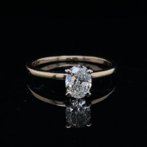 #Rod11223 -972000 14K Yellow Gold Solitaire Oval 0.72ct. Color H Clarity VS1
