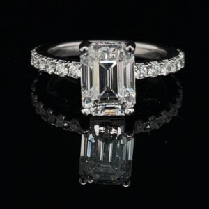 #Rod1220-979999 14K White Gold 2.86 Lab Grown Emerald color D-E Clarity SI1 IGI 4612132881