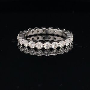 #Jan291 Platinum Eternity Band 3.9 Grams 1.50CTW Color G Clarity VS Size 6.5