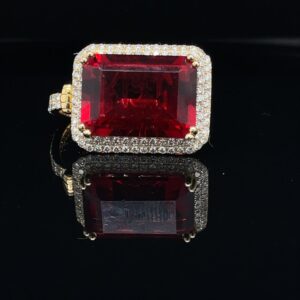 #Mar24C-971600 14K Yellow Gold Pendant Garnet