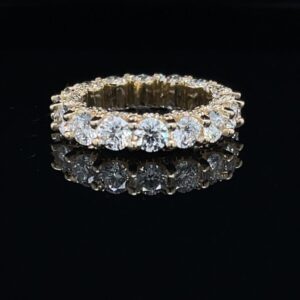 #Mat29-974800 14K Yellow Gold Eternity Band Lab Color G Clarity VS 4.32CTW Size 6