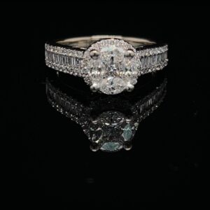 #3169-971500 14K White Gold Hao Cluster Ring