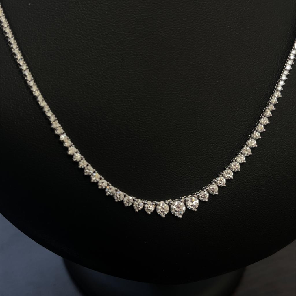 #Apr132-976000 Lab-Grown 4.6ct. 14K White Gold 17in Necklace ColorE Clarity VS1 #Apr132-976000 Lab-Grown 4.6ct. 14K White Gold 17in Necklace Color E Clarity VS1