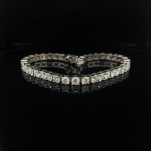 #Apr134-9712500 Lab-Grown 12.0ct. 14K White Gold Tennis Bracelet Color E Clarity VS1