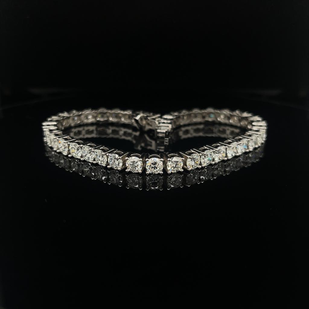 #Apr134-9712500 Lab-Grown 12.0ct. 14K White Gold Tennis Bracelet Color E Clarity VS1 #Apr134-9712500 Lab-Grown 12.0ct. 14K White Gold Tennis Bracelet Color E Clarity VS1