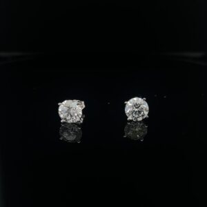 #Apr136-971999 Lab-Grown 1.44ct 14K White Gold White Gold Earrings Color G Clarity VS2