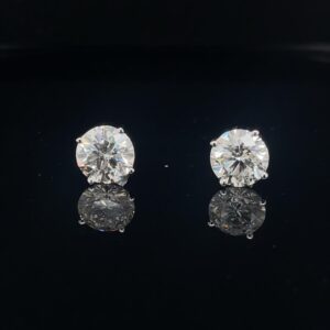 #Apr137-975200 Lab-Grown 4.10ct. 14K White Gold Earrings Color I Clarity SI1