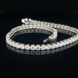 #Apr139-975600 Lab Grown5.49ct. 14K White Gold Tennis Bracelet Color D Clarity VS1