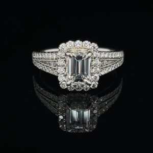 Rod511-973500 14K White Gold Halo 0.81 ct. Emerald Color G Clarity VS2 1.30CTW