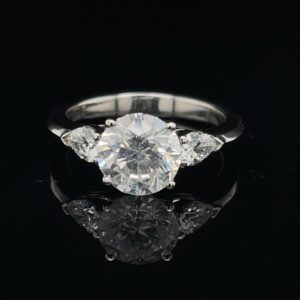 #3218-975000 Platinum 3 Stone 2.31 Center Color H Clarity I3 GIA 5222351444
