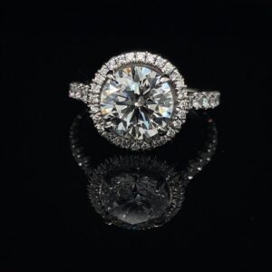 14K White Gold 3.12ct. Halo Lab-Grown Color F Clarity VVS2 4.12CTW