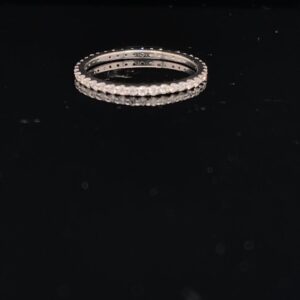 0.25CTW 14K White Gold Wedding Band