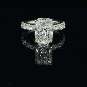 RodOct28D-$4700 2.93ct. 14K White Gold Lab Raiant AA Color G Clarity VS2 1.10ctw semi