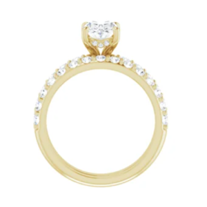 Lab grown Diamonds Engagement rings 14K Yellow Gold Under Halo Setting 0.52 Carat