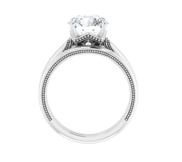 14K White Gold 4 Prong Solitaire with 2.00 Carat Round Lab Grown Diamond Color E Clarity VS1 IGI Certified 499125233 Lab grown Diamond ring for Engagement
