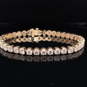 9.51CTW 14K Yellow Gold Lab-Grown Tennis Bracelet