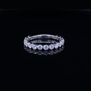 14K WHITE GOLD DIAMOND FLOATING RING 1.08 CARAT TOTAL WEIGHT
