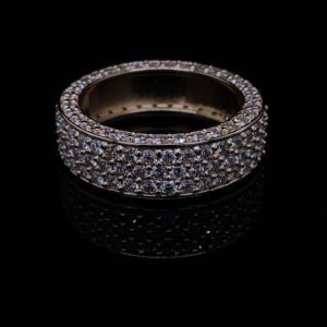 14K WHITE GOLD MENS DIAMOND LAB GROWN RING 5.96 CARAT. COLOR F VS1