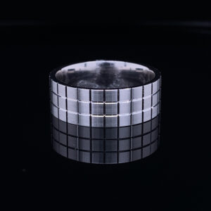 MEMO 3237B 14K WHITE GOLD MENS RING SIZE 11 8MM WIDE 12.17 GRAMS