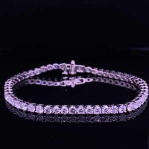 14K WHITE GOLD TENNIS BRACELET 11.53 GRAMS 54 STONES 4.32 CARATS COLOR F VS1