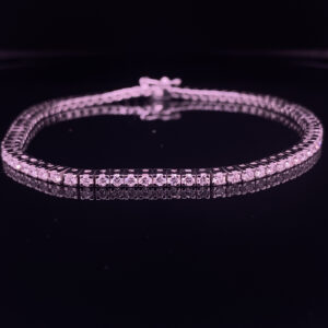 ROD STOCK 14K WHITE GOLD TENNIS BRACELET 2.00 CARAT TOTAL WEIGHT COLOR F CLARITY VS1 LAB GROWN