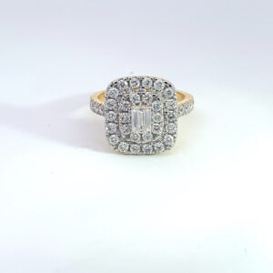 RODSTOCK 93 1.51 CARAT TOTAL WEIGHT LAB GROWN DOUBLE HALO RING