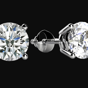 14k white gold lab grown earrings 2.04 carat total weight color F clarity VS1